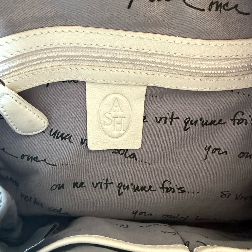 ASH boho White 100% leather Fringe Shoulder Bag/Crossbody - Picture 9 of 10